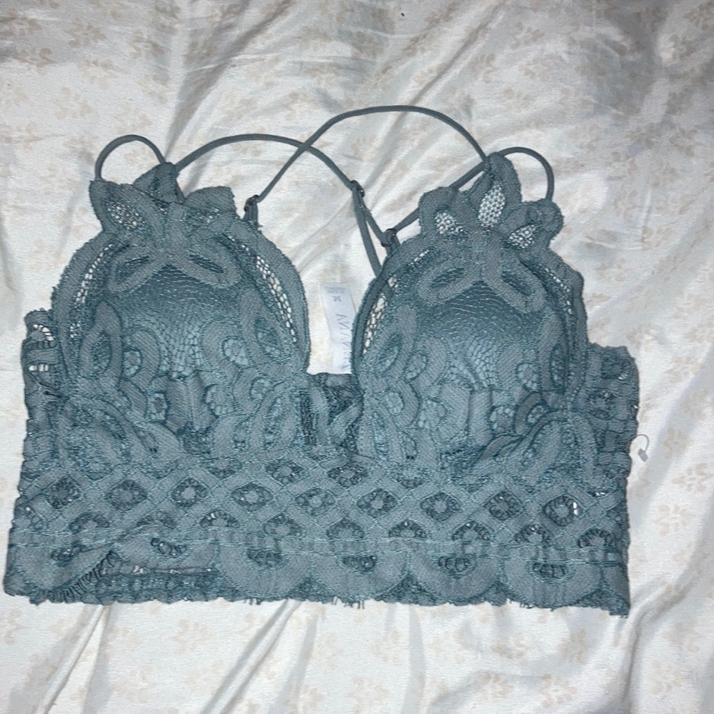 blue gray bralette